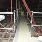 Plastic Panels used as flooring in Blackpool Church Loft